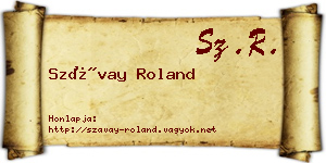 Szávay Roland névjegykártya