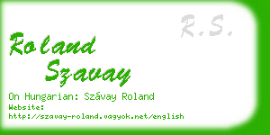 roland szavay business card
